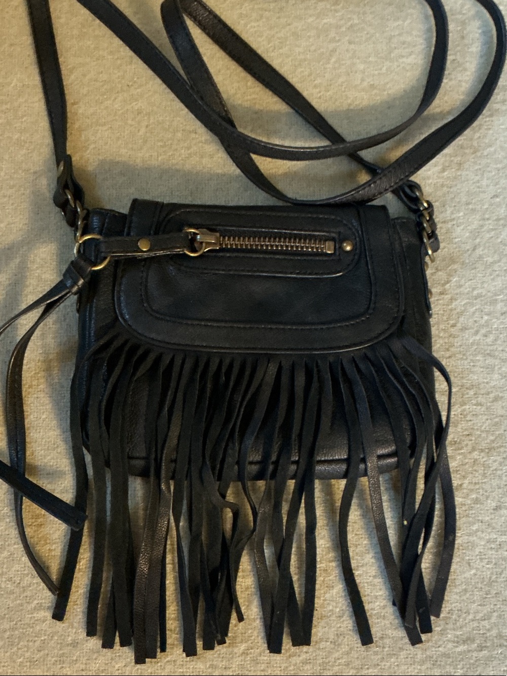 Steve Madden Black Fringe Crossbody Bag